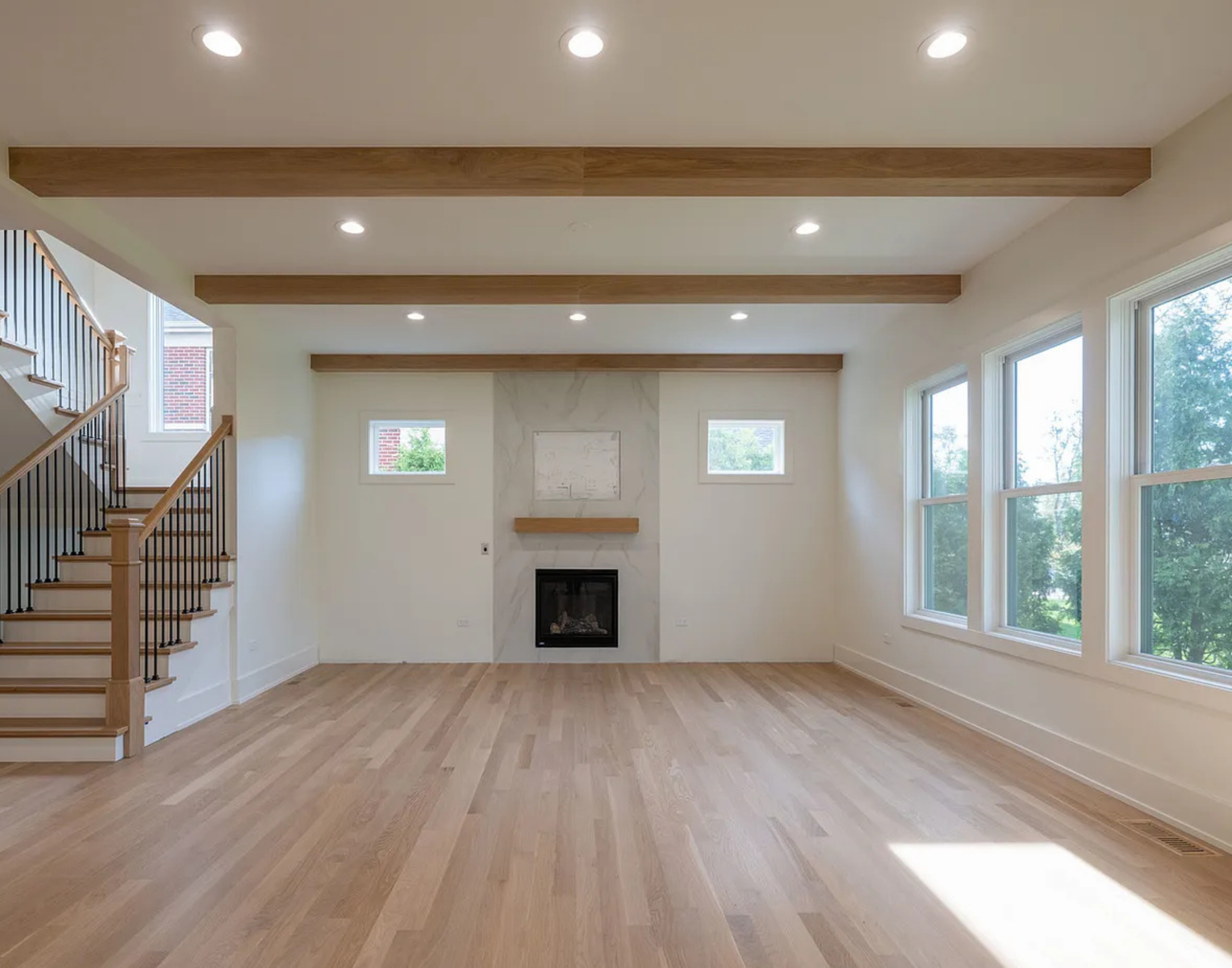 Before: empty new construction living room