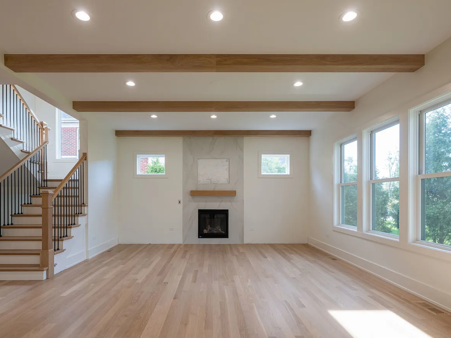 Before: empty new construction living room